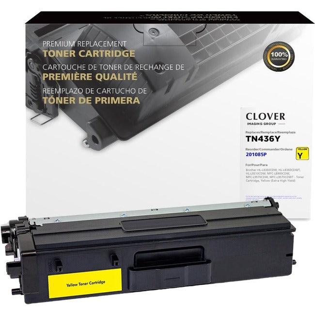 Cartouche de toner remise à neuf Clover Technologies - Alternative pour Brother TN436Y - Jaune