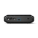 Back view of a gray G-DRIVE external hard drive showing the power button, LED buttons and the ports
