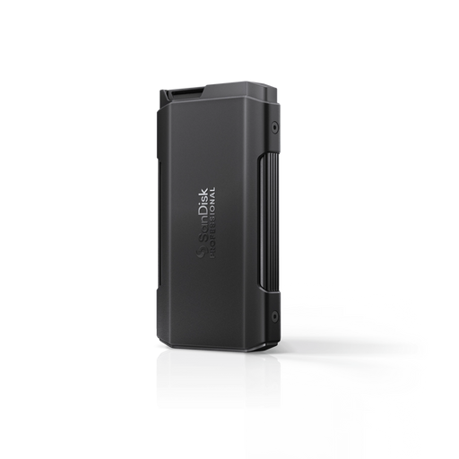 SanDisk Professional PRO-BLADE TRANSPORT Mag standing up and angled to the left