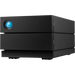 LaCie 2big RAID professional black external desktop drive viewed from the front and angled to the left