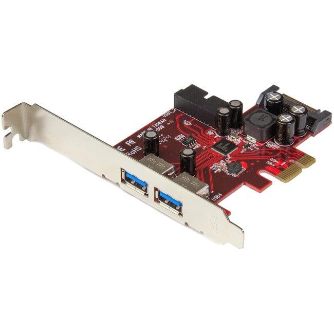 StarTech.com Carte PCI Express USB 3.0 4 ports - 2 externes et 2 internes - Alimentation SATA