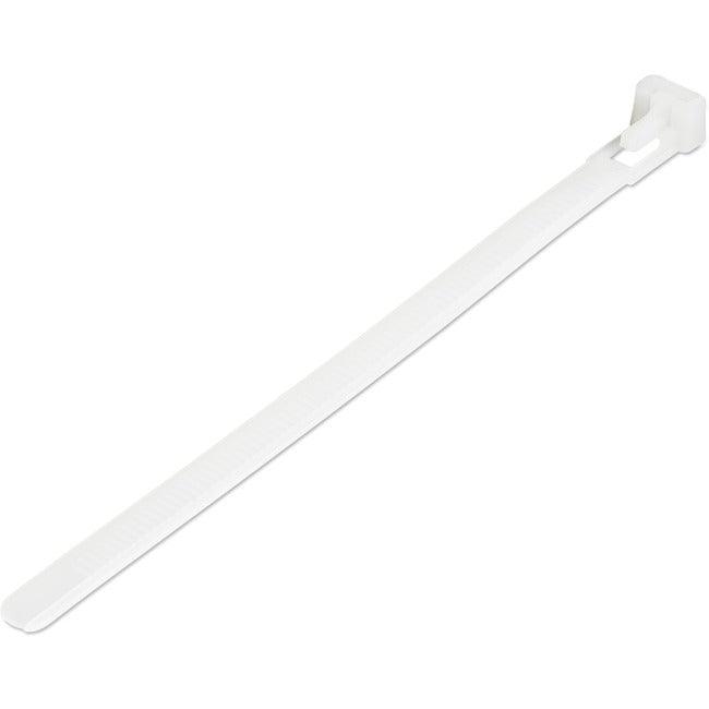 StarTech.com 6"(15cm) Reusable Cable Ties, 1-3/8"(35mm) Dia. 50lb(22Kg) Tensile Strength, Nylon, In/Outdoor, UL Listed, 100 Pack, White